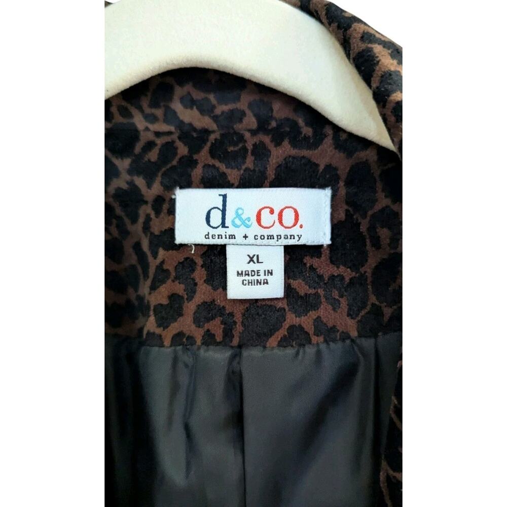 Denim & Co Velvet Leopard Animal Print Blazer Jacket Size XL B - Picture 4 of 5